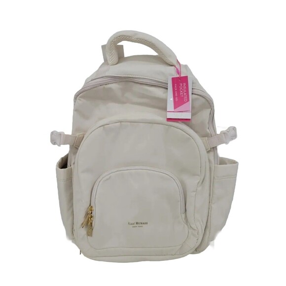 New BAG RARE Viral Isaac Mizrahi Backpack Ivory White Holds 40oz Stanley Tumbler - Picture 1 of 8
